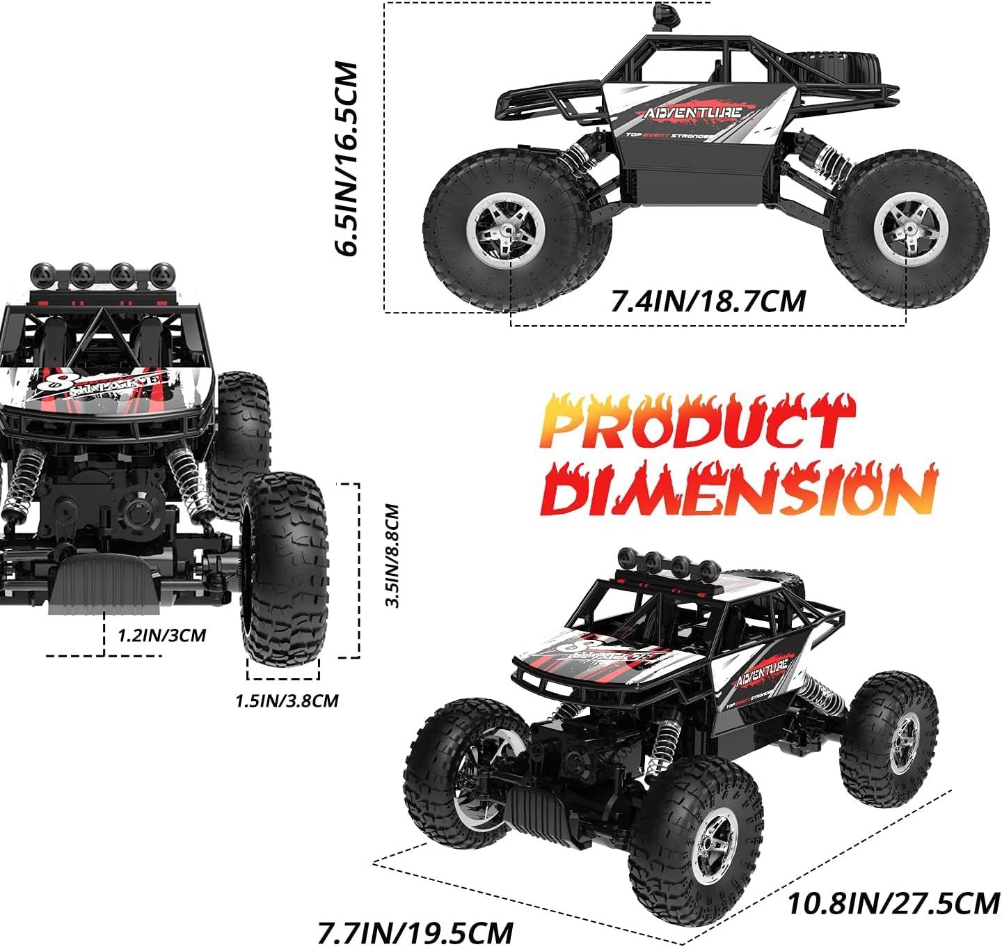 1:14 Scale 4WD RC Rock Crawler – Dual Motor Off-Road Truck with 2 Batteries