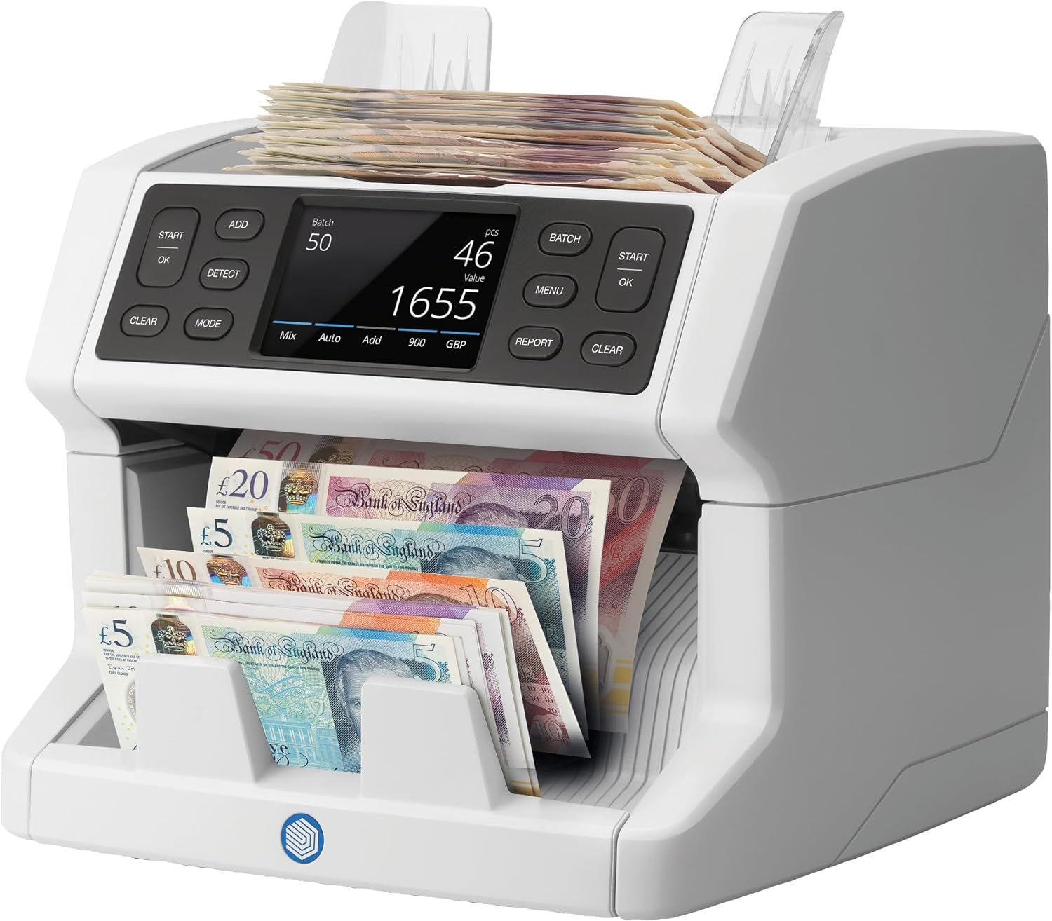 Safescan 2865-S Money Counting Machine, Mixed Banknote Value Counter with 7-Point Counterfeit Detection System