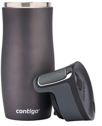 West Loop Auto seal Thermal Mug, Stainless Steel,keeps drinks hot for up to 5h