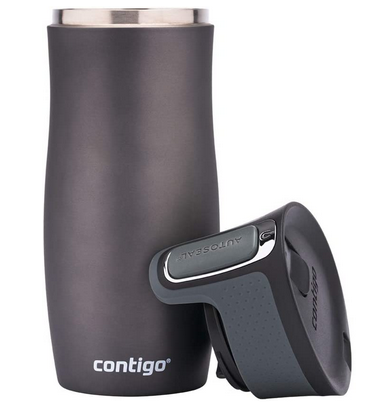 West Loop Auto seal Thermal Mug, Stainless Steel,keeps drinks hot for up to 5h
