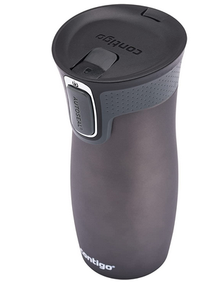 West Loop Auto seal Thermal Mug, Stainless Steel,keeps drinks hot for up to 5h