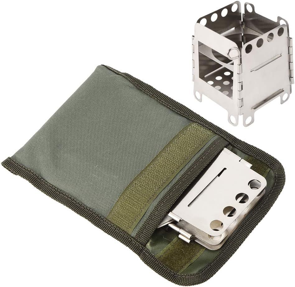 Portable Stainless Steel Folding Wood Burning Camping Stove