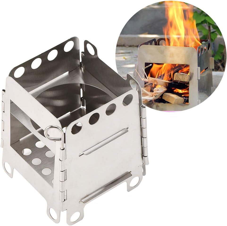 Portable Stainless Steel Folding Wood Burning Camping Stove