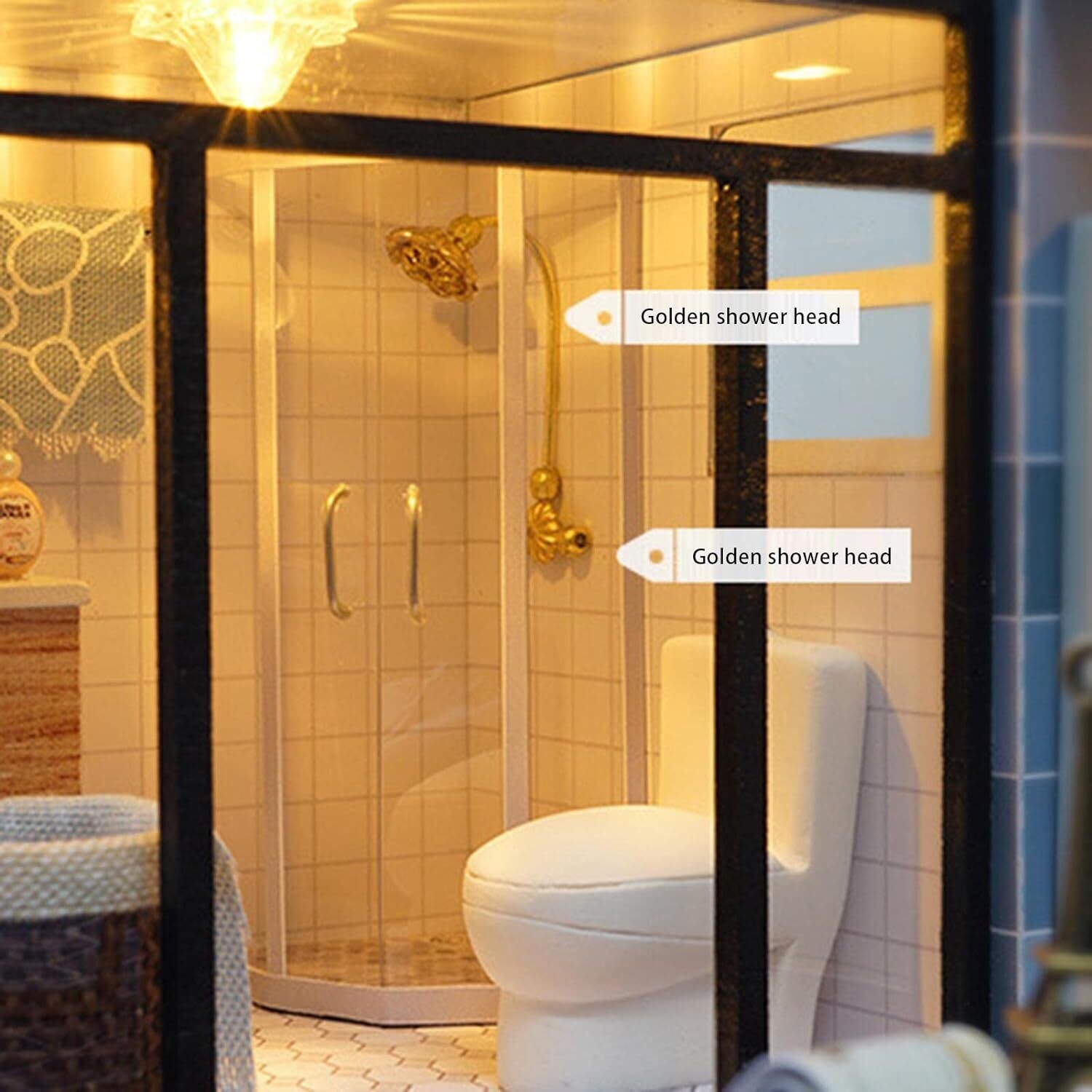 Wooden Doll House Furniture  House Kit DIY Miniature House Dollhouse Construction Kit Dollhouse Miniature DIY House Building Kit Creative Room with Furniture