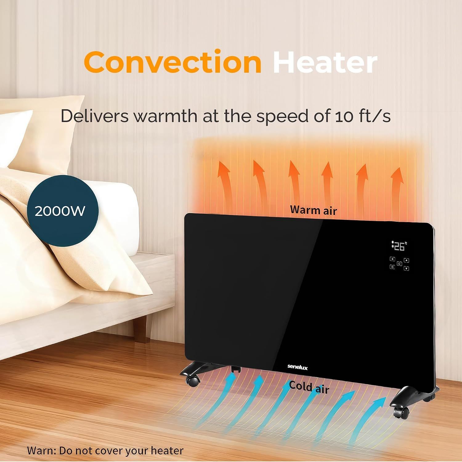2000W Electric Glass Panel Heater WiFi Control