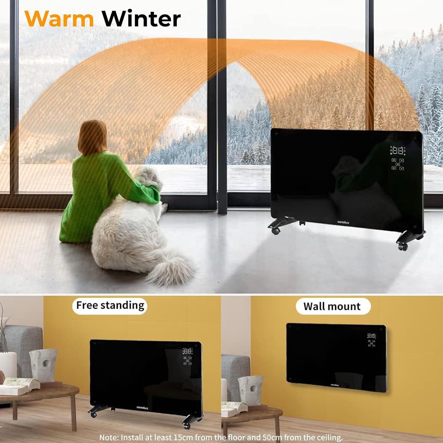 2000W Electric Glass Panel Heater WiFi Control
