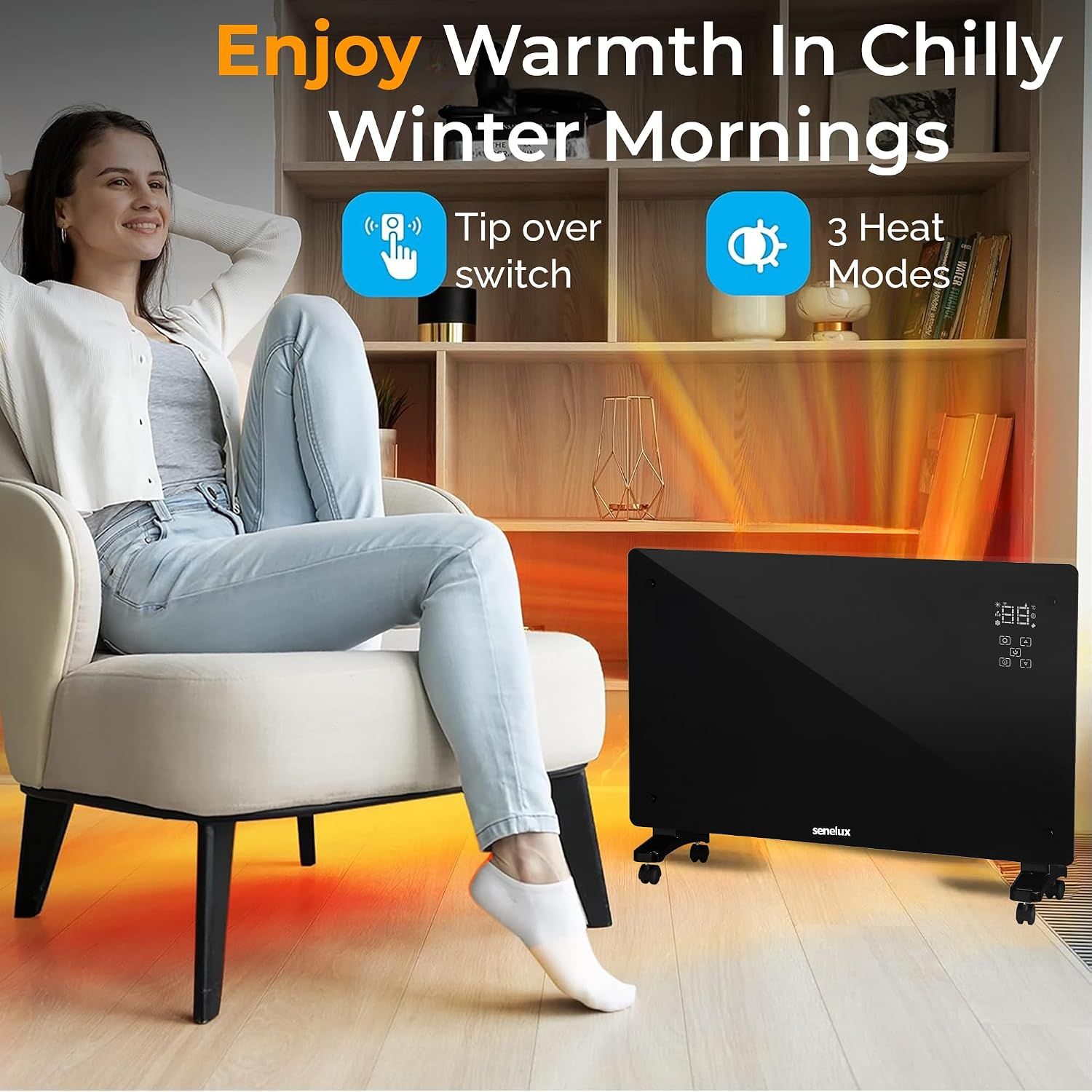 2000W Electric Glass Panel Heater WiFi Control