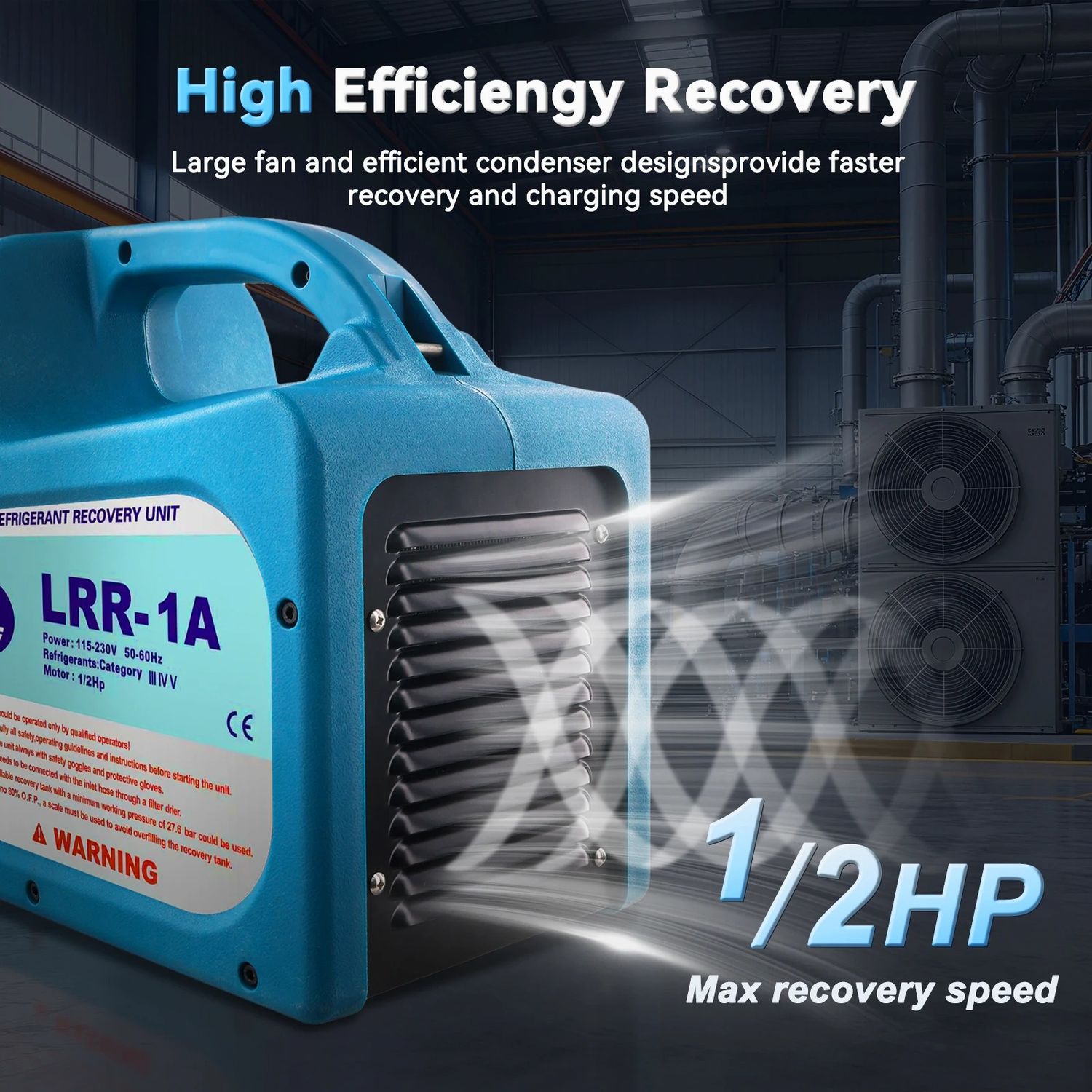 Portable Refrigerant Recovery Machine 50Hz 1/24HP AC Recovery Unit
