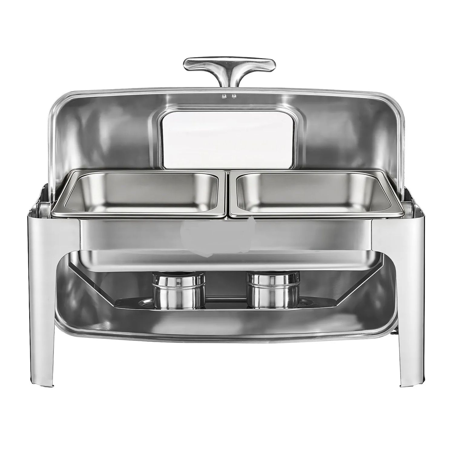 Roll-top Stainless Steel Roll-Top Chafing Dish – 2 × 4.5 Qt Half-Size Pans