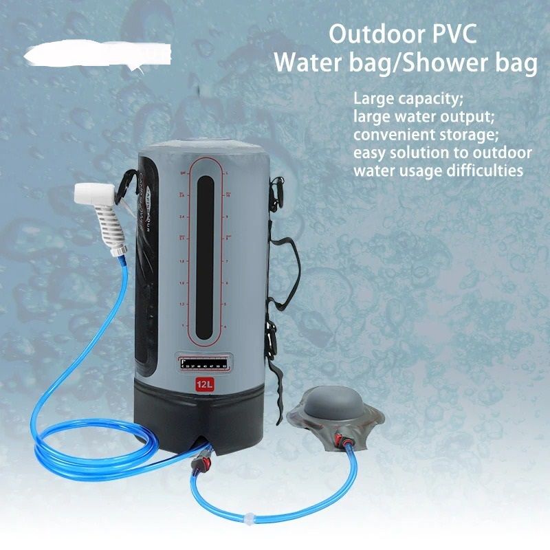 Portable 12L Solar Camping Shower Bag – Foldable Outdoor Shower