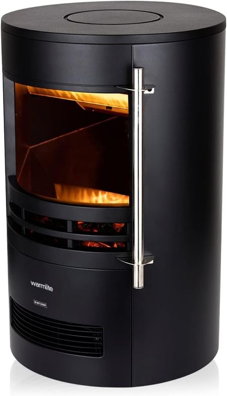 Stove with Two Heat Settings, Realistic LED Flame Effect, 2000W