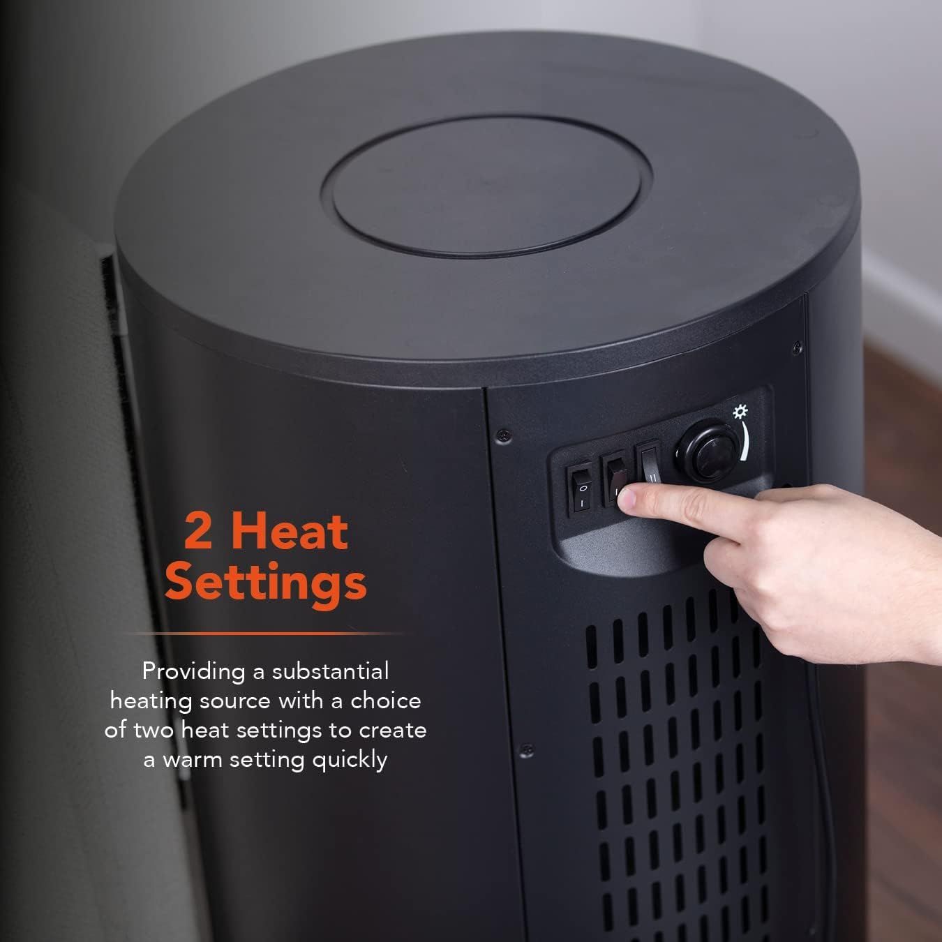 Stove with Two Warmlite Cast Iron Electric Fireplace Heater – 2 Heat Settings with LED Flame Effect