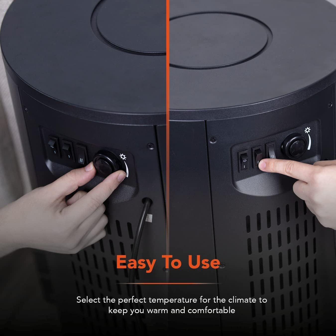 Stove with Two Warmlite Cast Iron Electric Fireplace Heater – 2 Heat Settings with LED Flame Effect