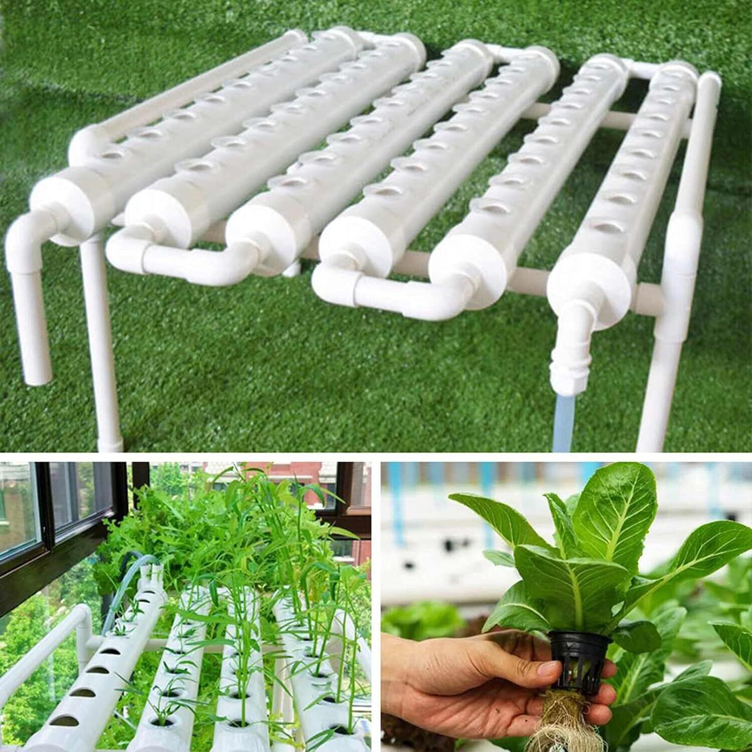 54-Holes Hydroponic Piping Site Grow Kit, Deep Water Culture Planting Box, Gardening System, Nursery Pot Hydroponic Rack