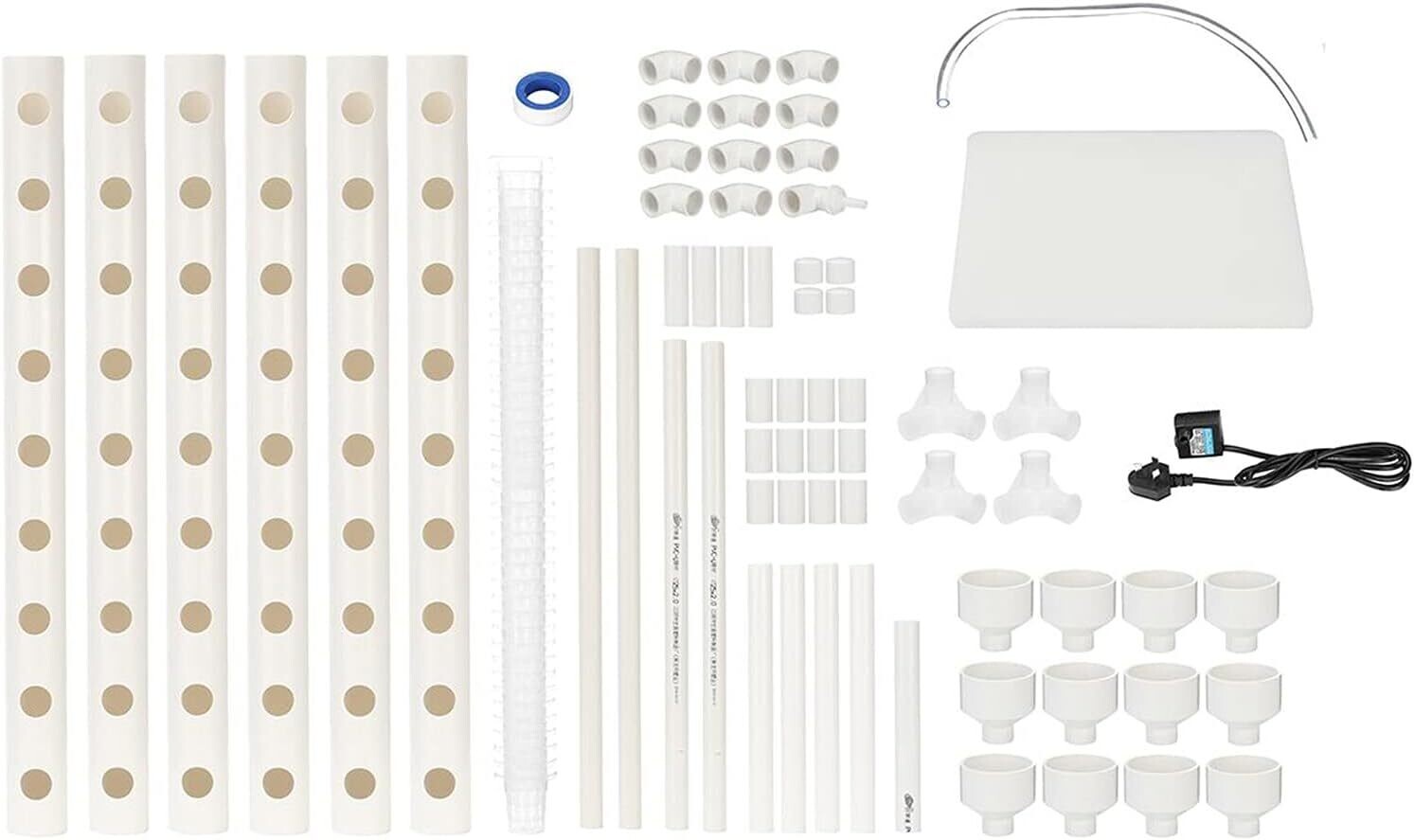 54-Holes Hydroponic Piping Site Grow Kit, Deep Water Culture Planting Box, Gardening System, Nursery Pot Hydroponic Rack