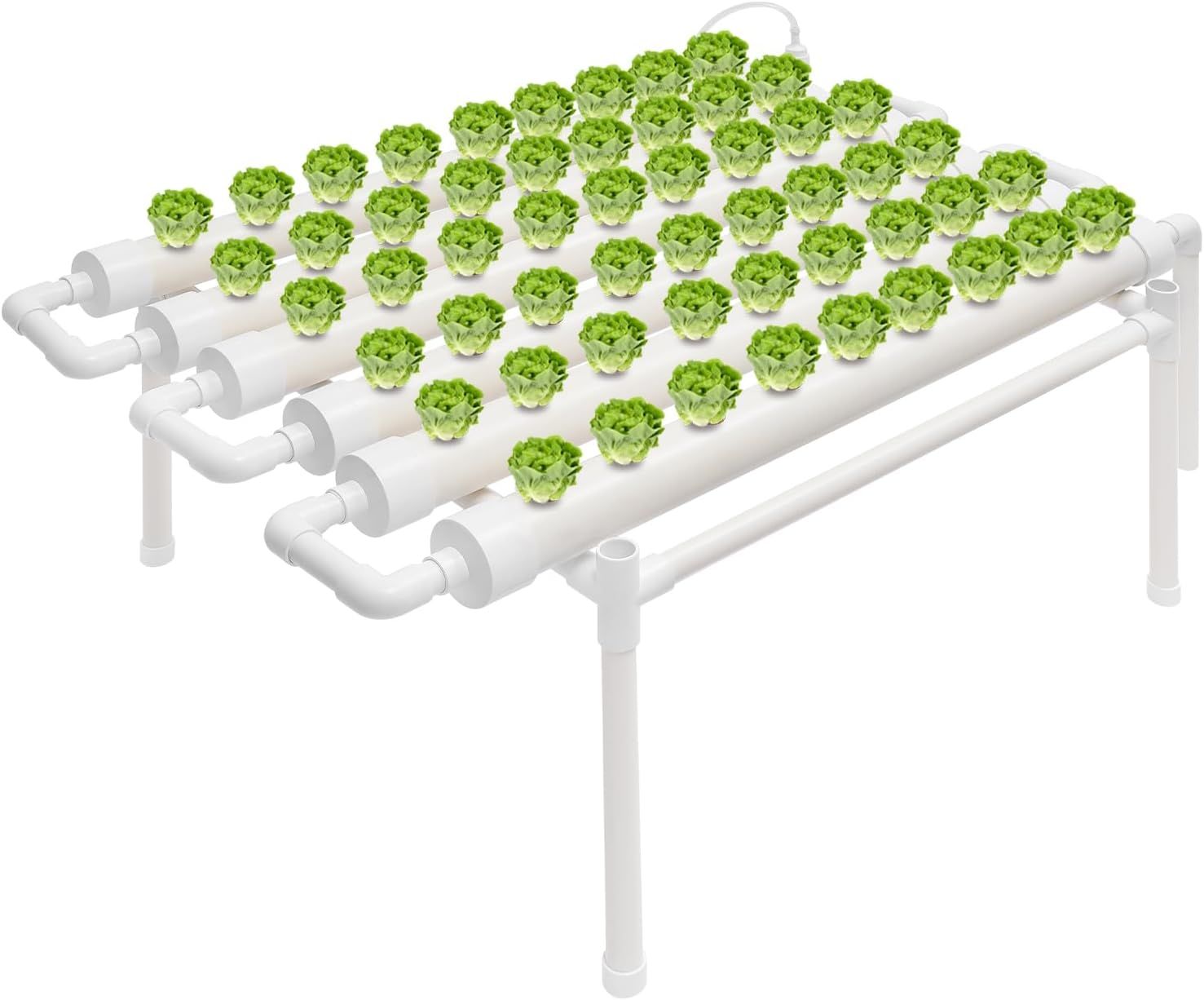 Hydroponic Grow Kit 54 Holes, 102 x 62 x 35 cm NFT Hydroponic Growing System with PVC-U Pipes for Herbs &amp; Vegetables