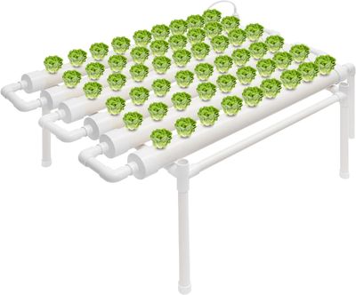 Hydroponic Grow Kit 54 Holes, 102 x 62 x 35 cm NFT Hydroponic Growing System with PVC-U Pipes for Herbs &amp; Vegetables