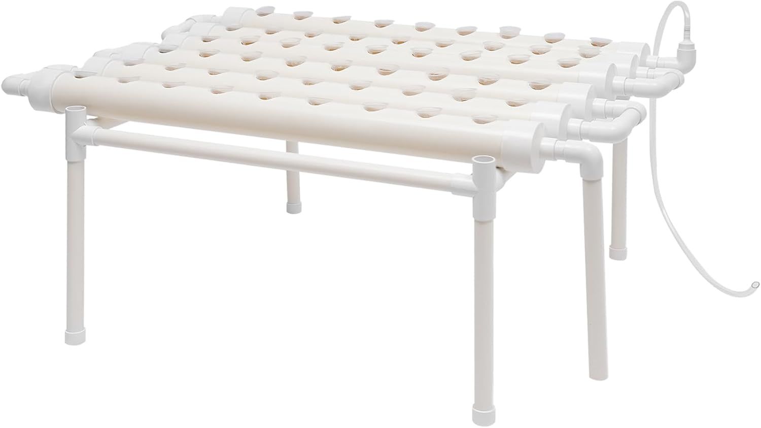Hydroponic Grow Kit 54 Holes, 102 x 62 x 35 cm NFT Hydroponic Growing System with PVC-U Pipes for Herbs &amp; Vegetables
