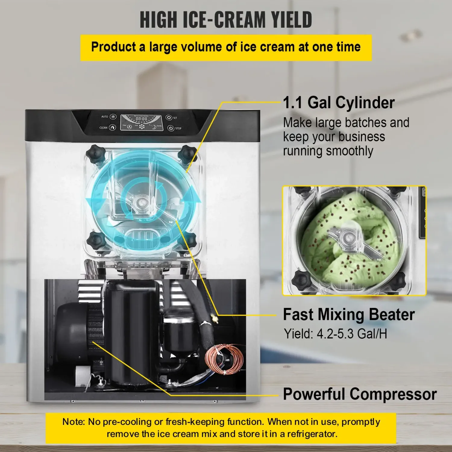 Commercial Hard Ice Cream Machine Stainless Steel Maker