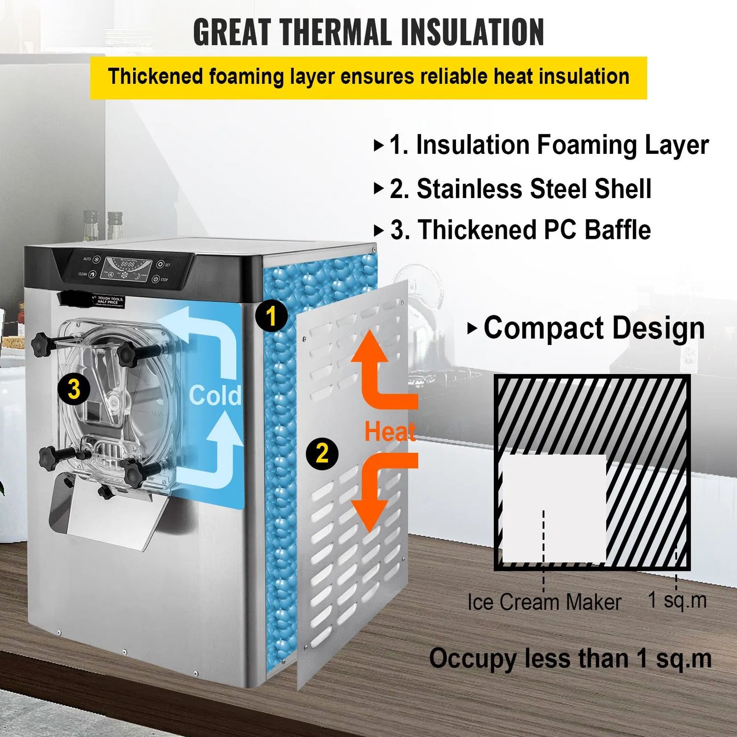 Commercial Hard Ice Cream Machine Stainless Steel Maker