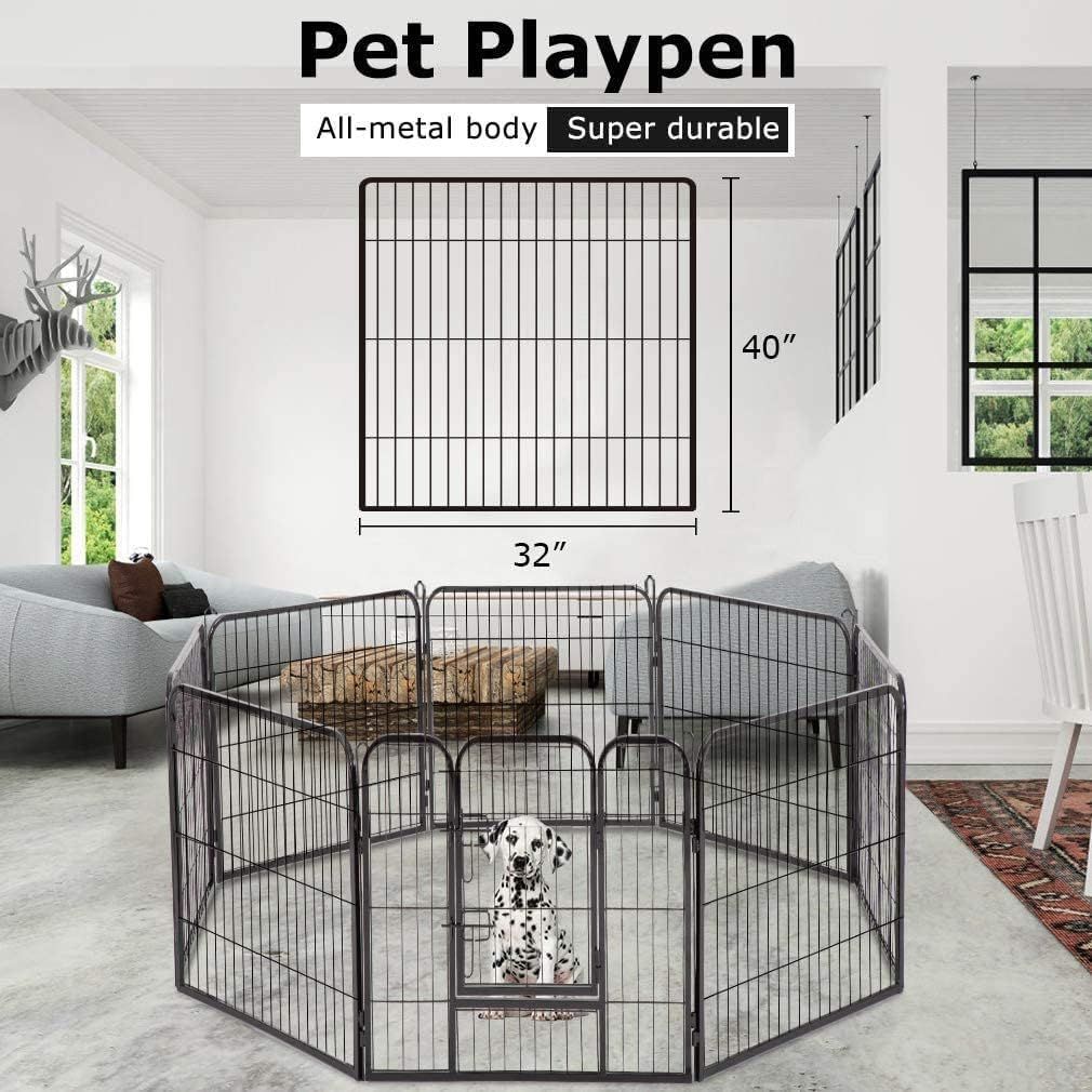 Heavy Duty Puppy Playpen 8 Panel 80x100cm