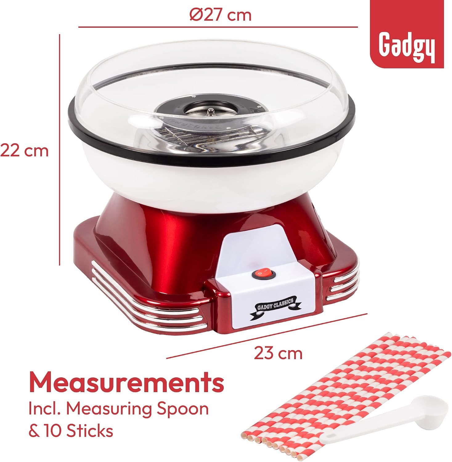 Cotton Candy Machine Retro Candy Floss Maker for Sugar &amp; Hard Candies