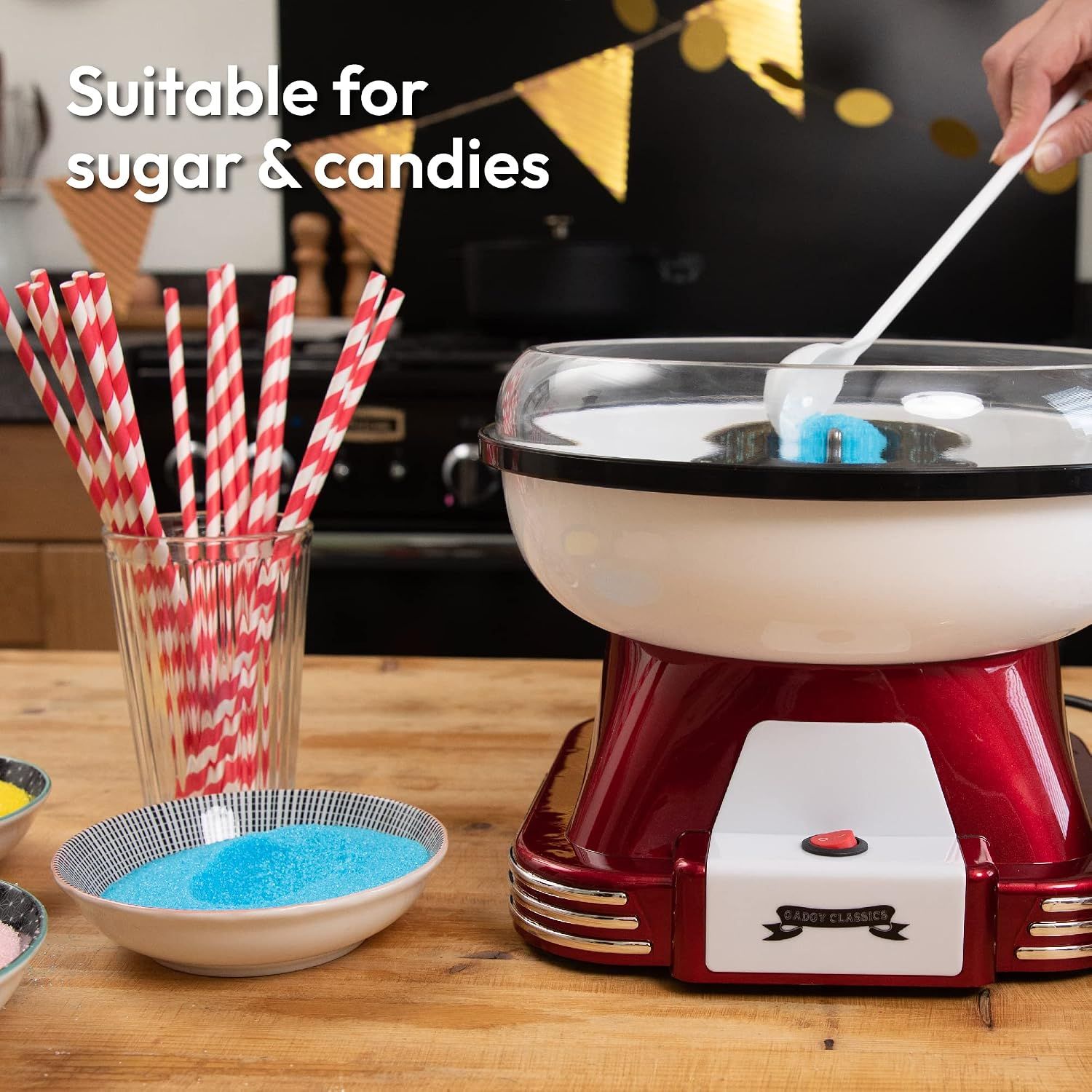Cotton Candy Machine Retro Candy Floss Maker for Sugar &amp; Hard Candies