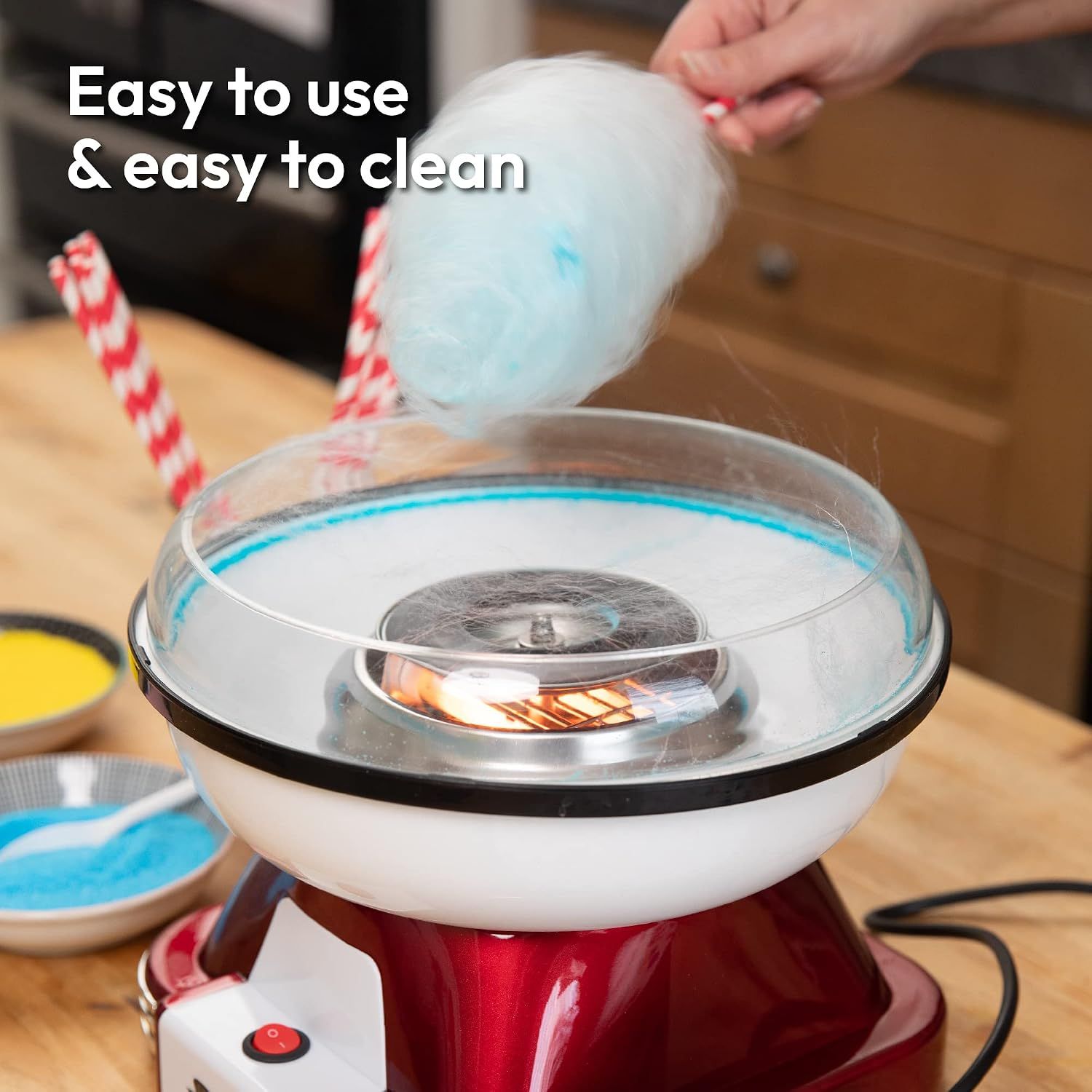 Cotton Candy Machine Retro Candy Floss Maker for Sugar &amp; Hard Candies