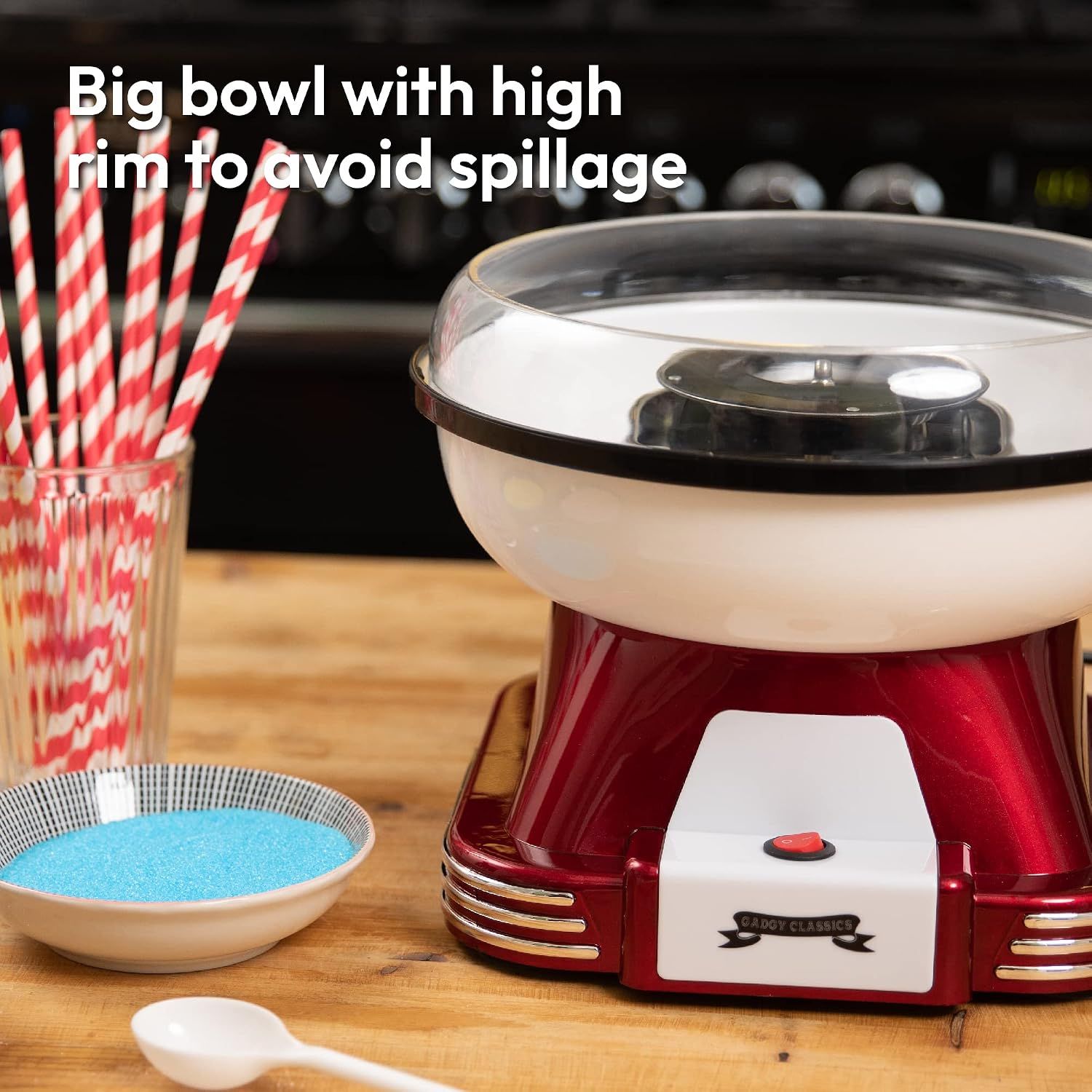 Cotton Candy Machine Retro Candy Floss Maker for Sugar &amp; Hard Candies