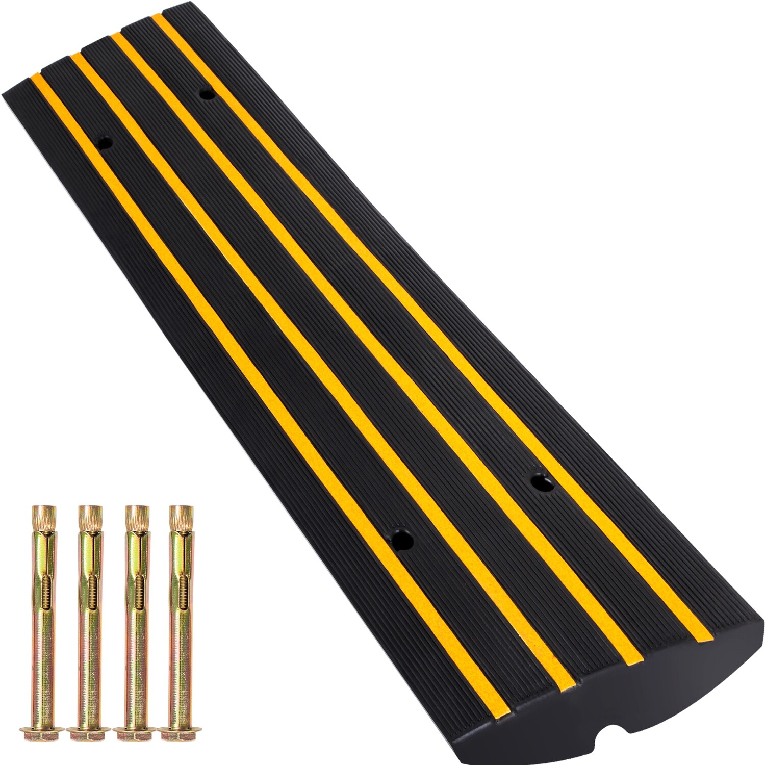 1 &amp; 2 Piece Heavy-Duty Rubber Driveway Curb Ramp – Durable Threshold Ramp for Cars, Trucks, SUVs – Smooth Access &amp; Protection Against Curb Damage