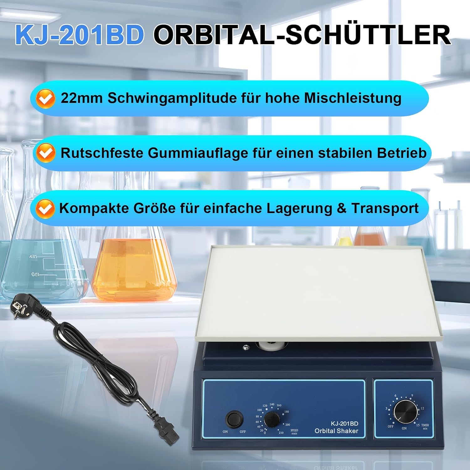 Laboratory Orbital Shaker 20 210 RPM Adjustable Speed Mixer with Timer
