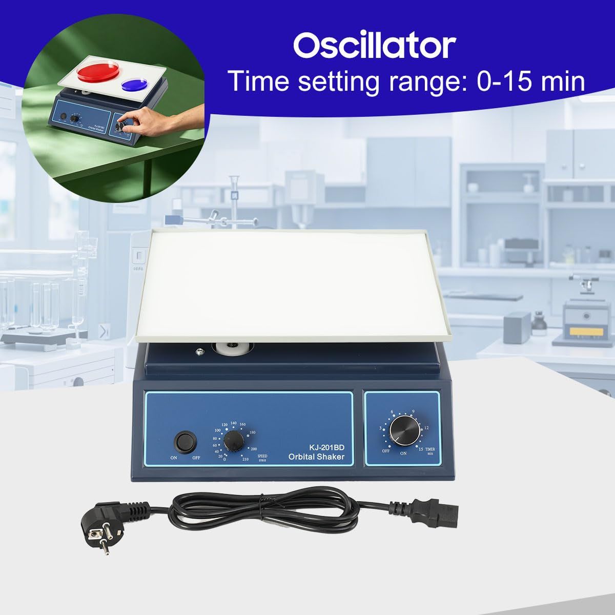 Laboratory Orbital Shaker 20 210 RPM Adjustable Speed Mixer with Timer
