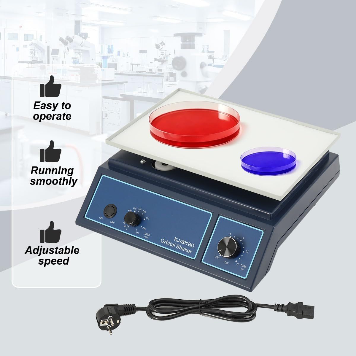 Laboratory Orbital Shaker 20 210 RPM Adjustable Speed Mixer with Timer