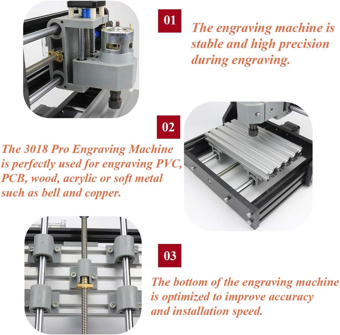 CNC Router 1610 Pro Milling Engraving Machine 3 Axis GRBL Control ER11 Engraver Milling Machine for Wood PVC PCB CNC Milling Machine DIY Engraving