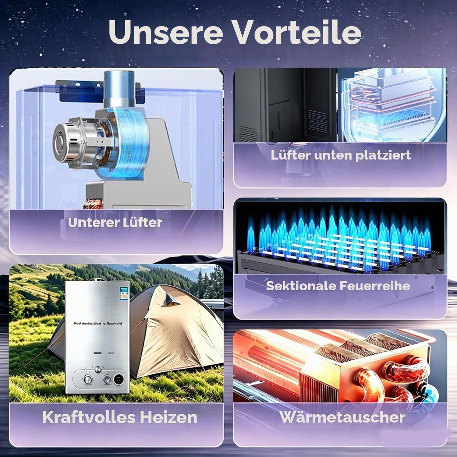 10L LPG Gas Instant Water Heater – 20kW Tankless Water Heater with LED Display