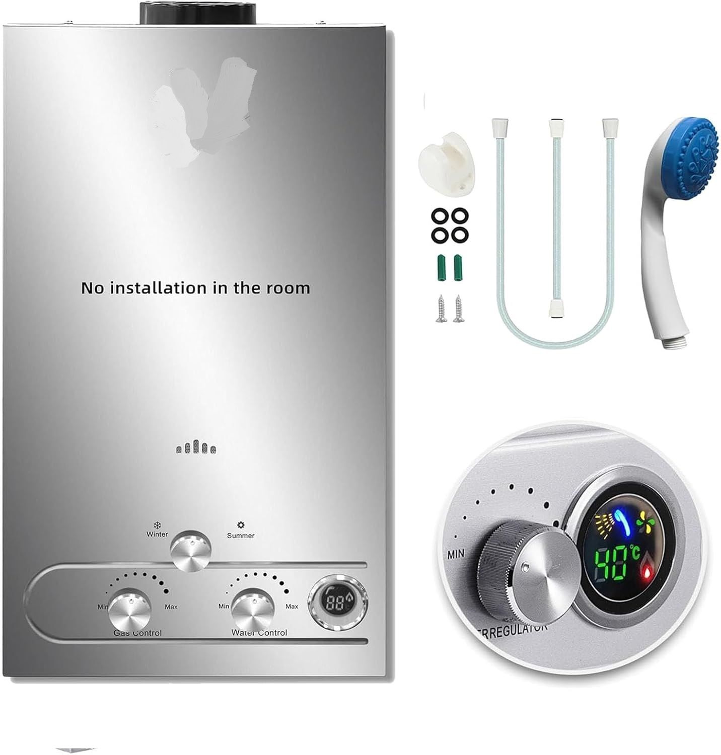 10L LPG Gas Instant Water Heater – 20kW Tankless Water Heater with LED Display
