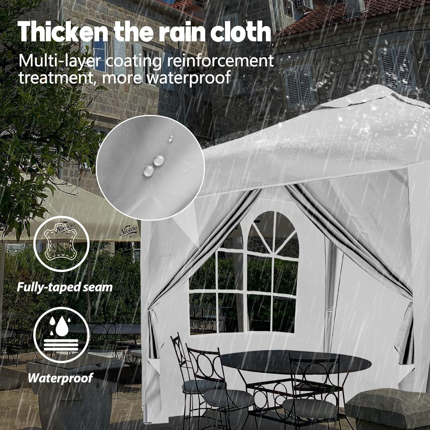 2x2m &amp; 3x3m Waterproof Pop-Up Gazebo Canopy Tent for Outdoor Events