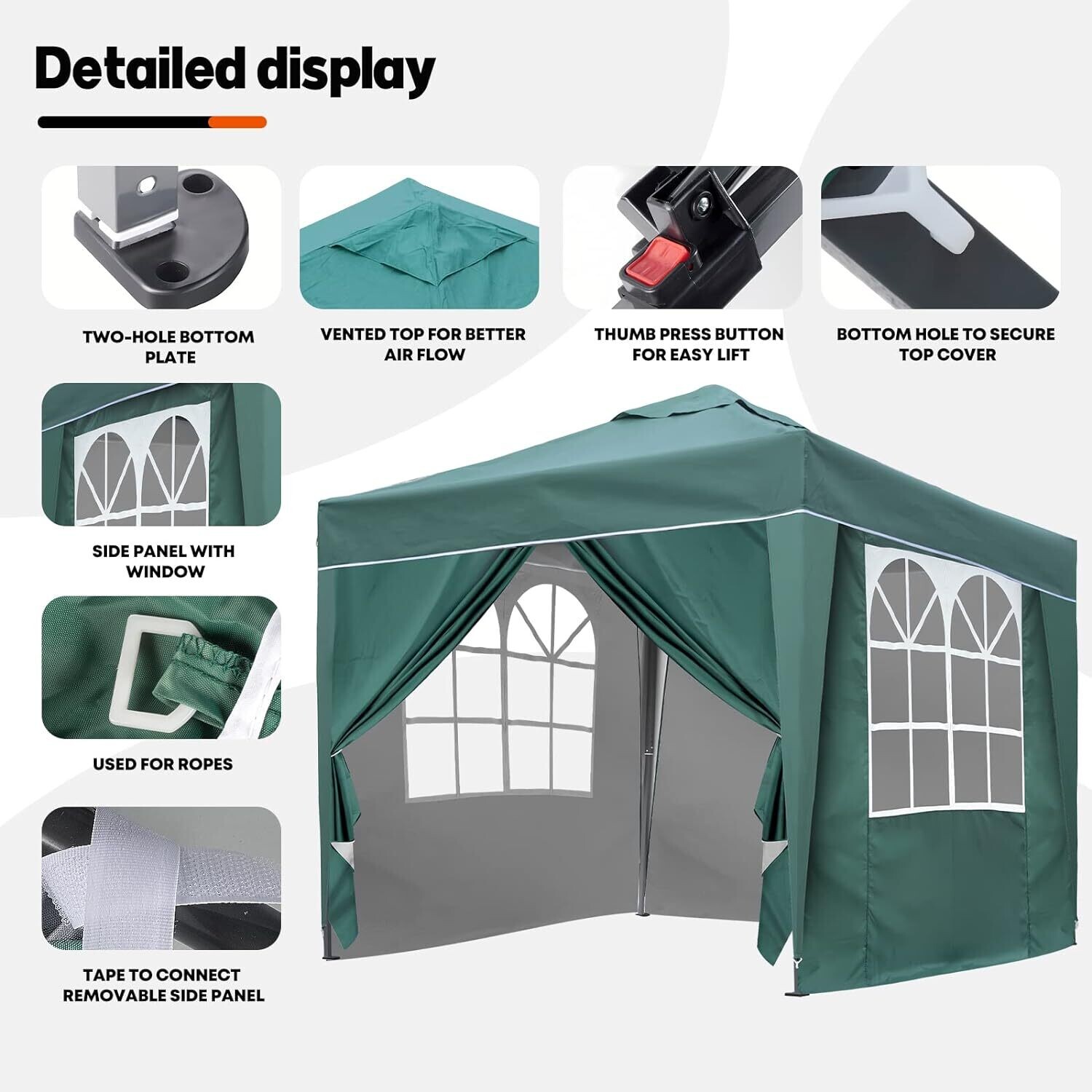 2x2m &amp; 3x3m Waterproof Pop-Up Gazebo Canopy Tent for Outdoor Events