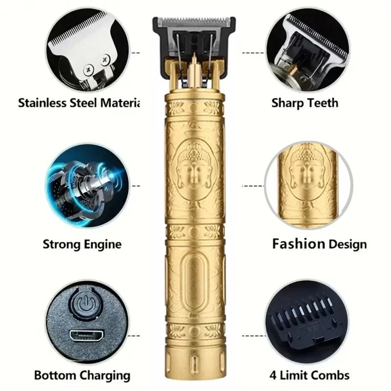 Professional Electric Hair Clipper – Rechargeable Beard &amp; Hair Trimmer