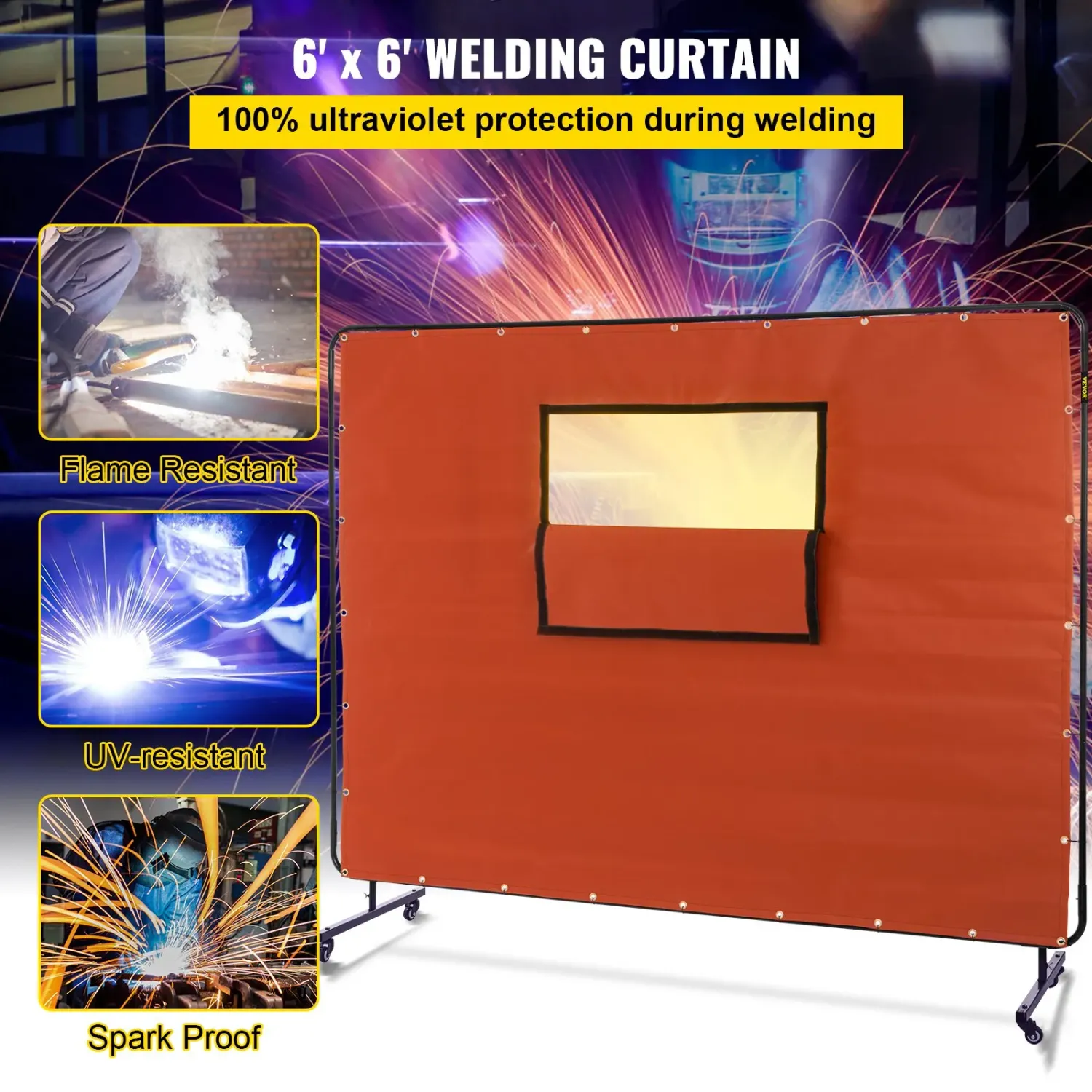 Drywall Curtain Fiberglass Welding Screen 6' x 8'