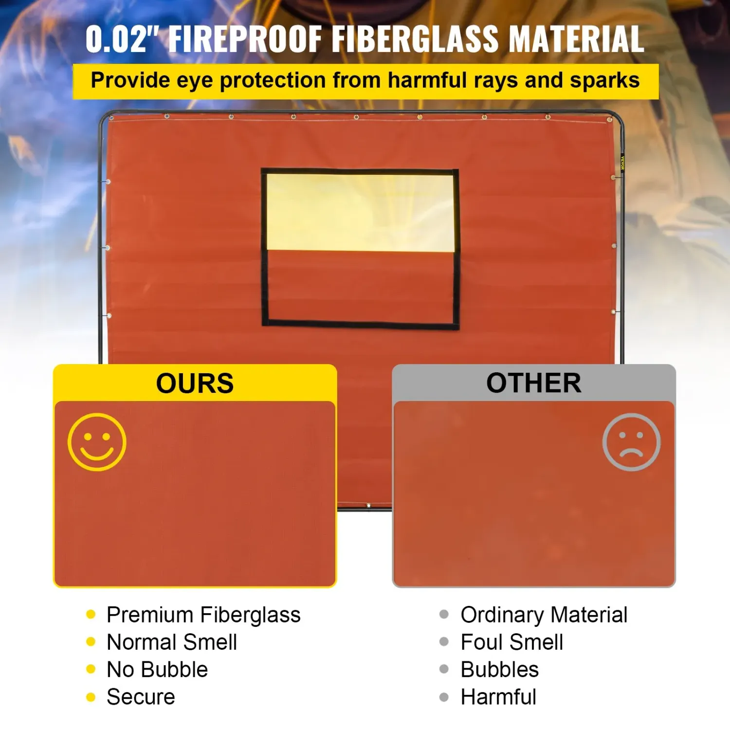Drywall Curtain Fiberglass Welding Screen 6' x 8'