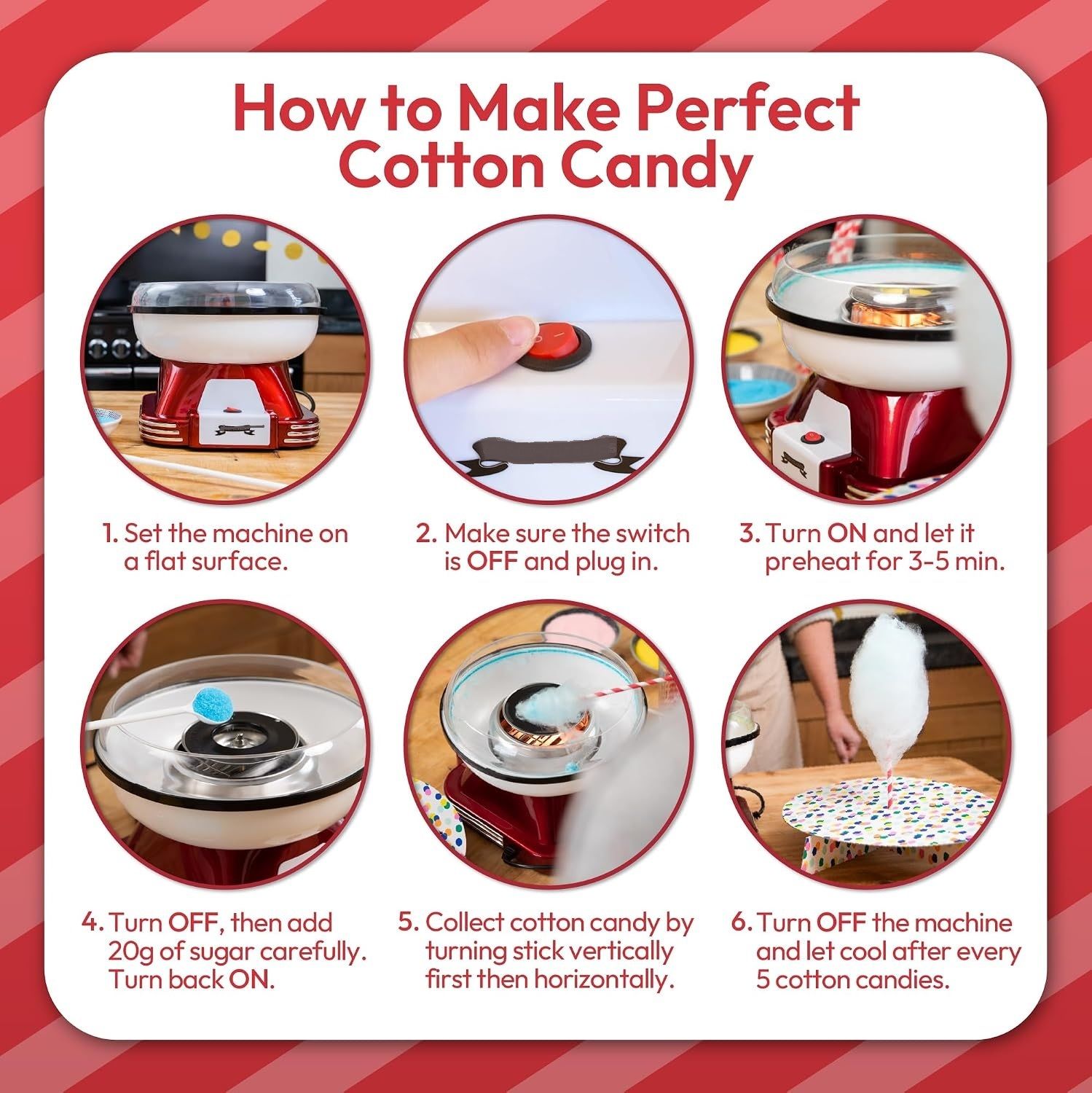 Cotton Candy Machine – Candy Floss Maker - Red