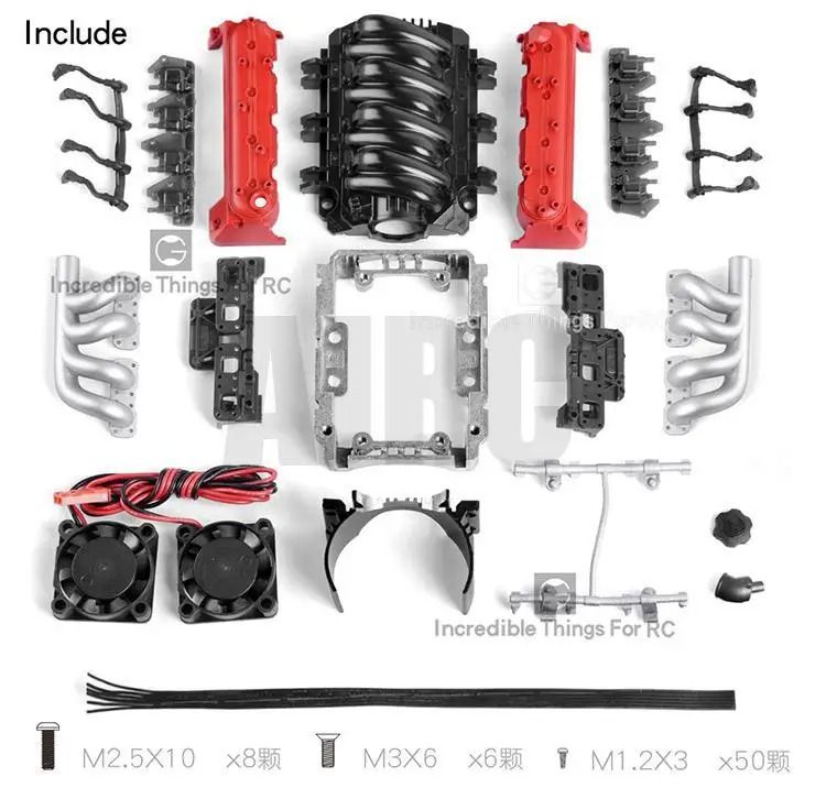 RC Car LS7 V8 Simulation Engine for 1:10 Cars – 36mm Motor Cooling Fan