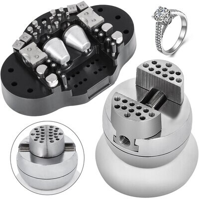 3" Block Ball Vise with 30-Piece Attachment Set - Precision Tool for Jewelers and Fine Detail Work - Ideal for Stone Setting, Engraving, and Jewelry Making - Durable, Stable Design