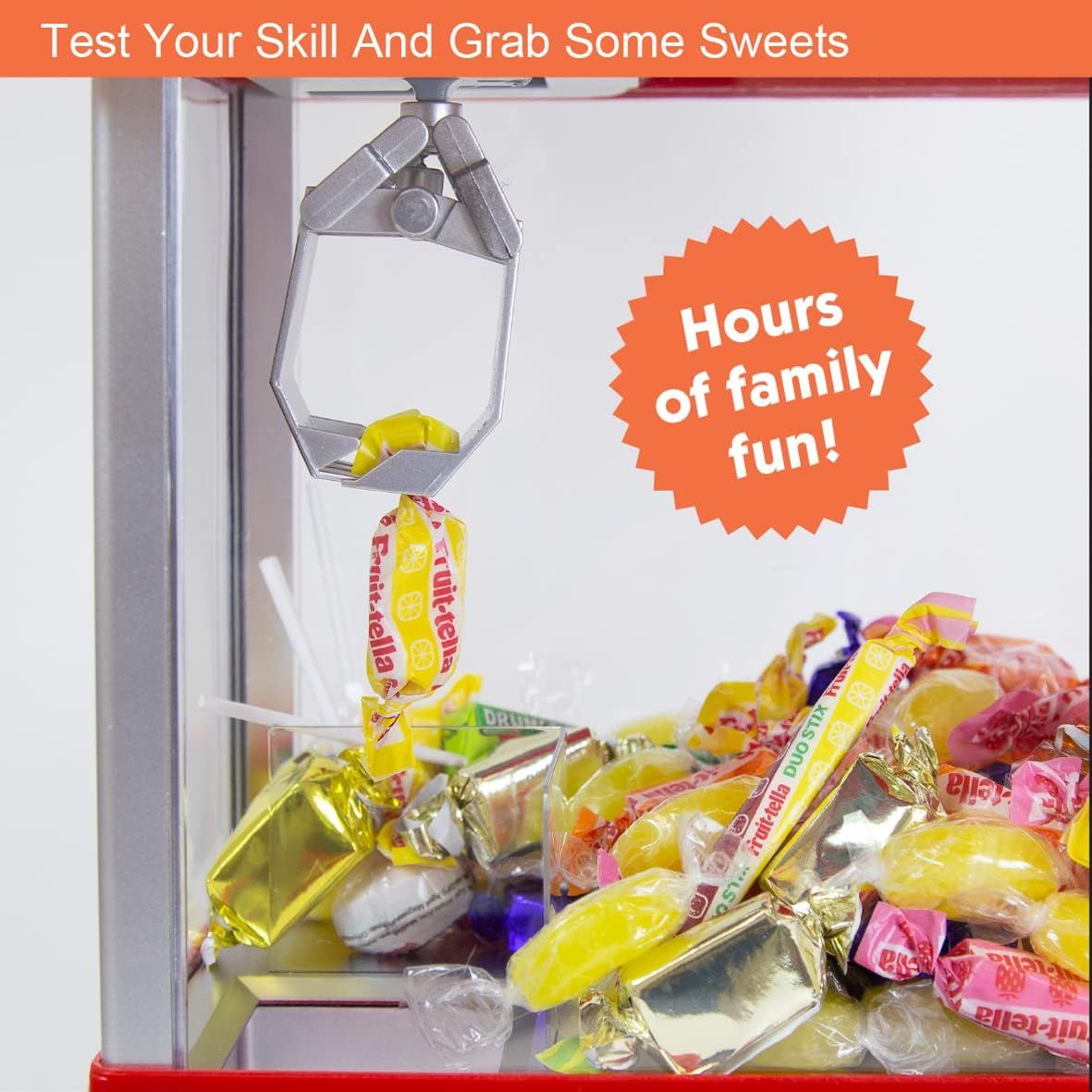 Candy Gripper Claw Machine Toy Kids Arcade Game with Joystick Control Battery Powered