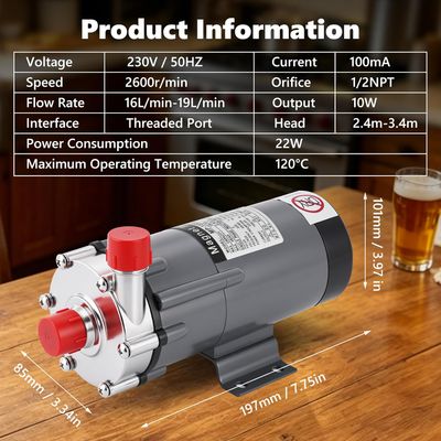 Brewing Magnetic Drive Pump 10W Temperature