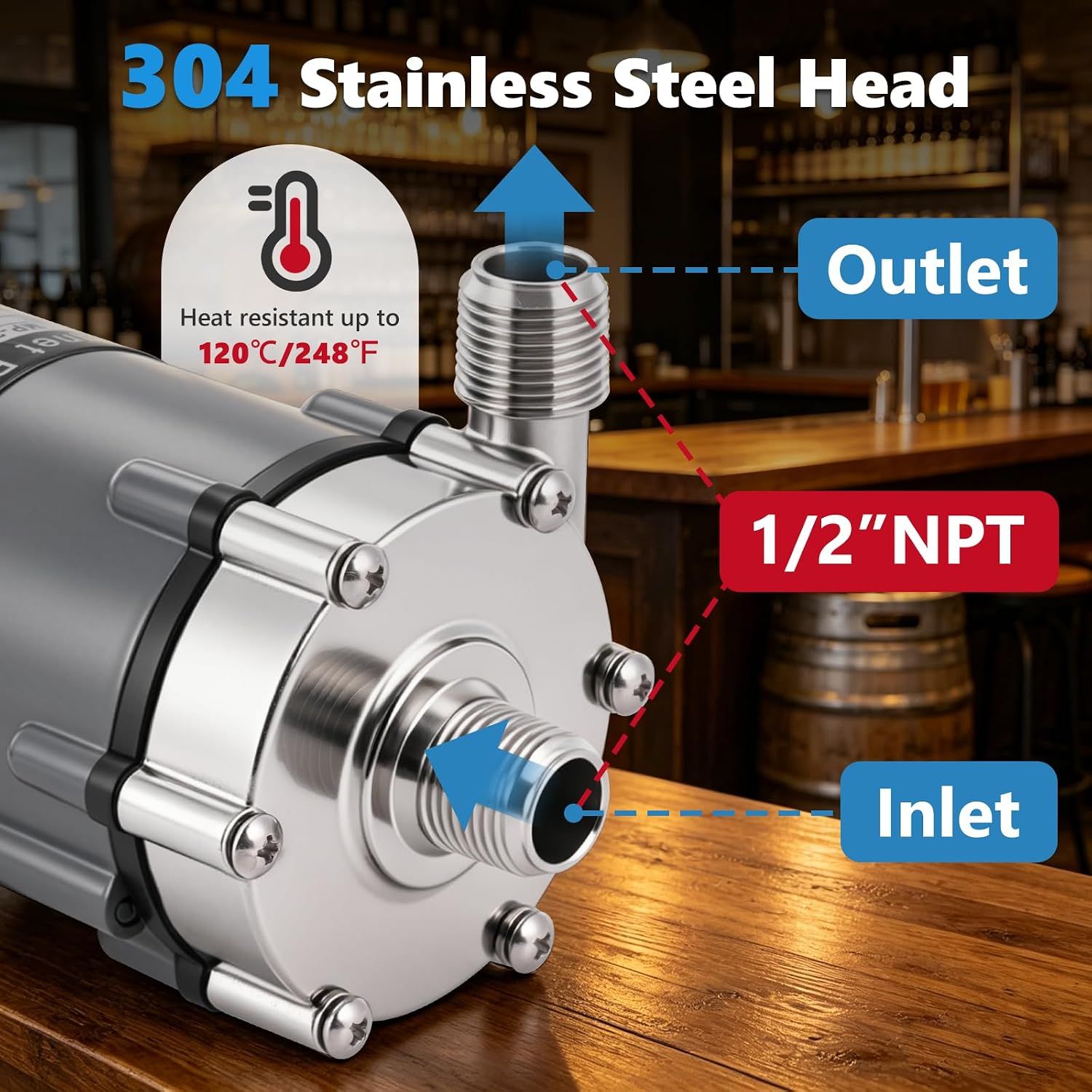 Brewing Magnetic Drive Pump 10W Temperature