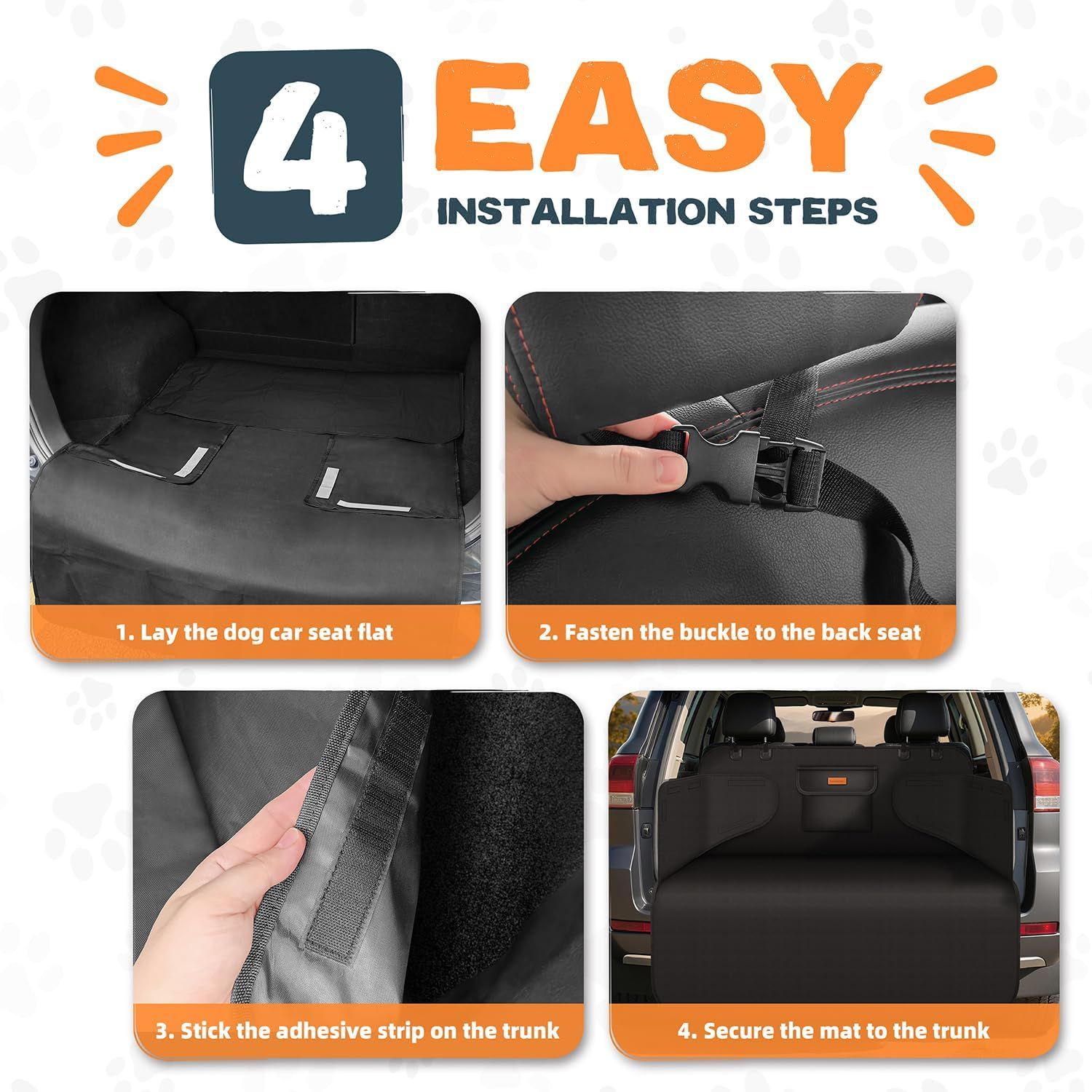 Dog Car Boot Liner – Waterproof 600D Oxford Cargo Mat &amp; Pet Car Protector
