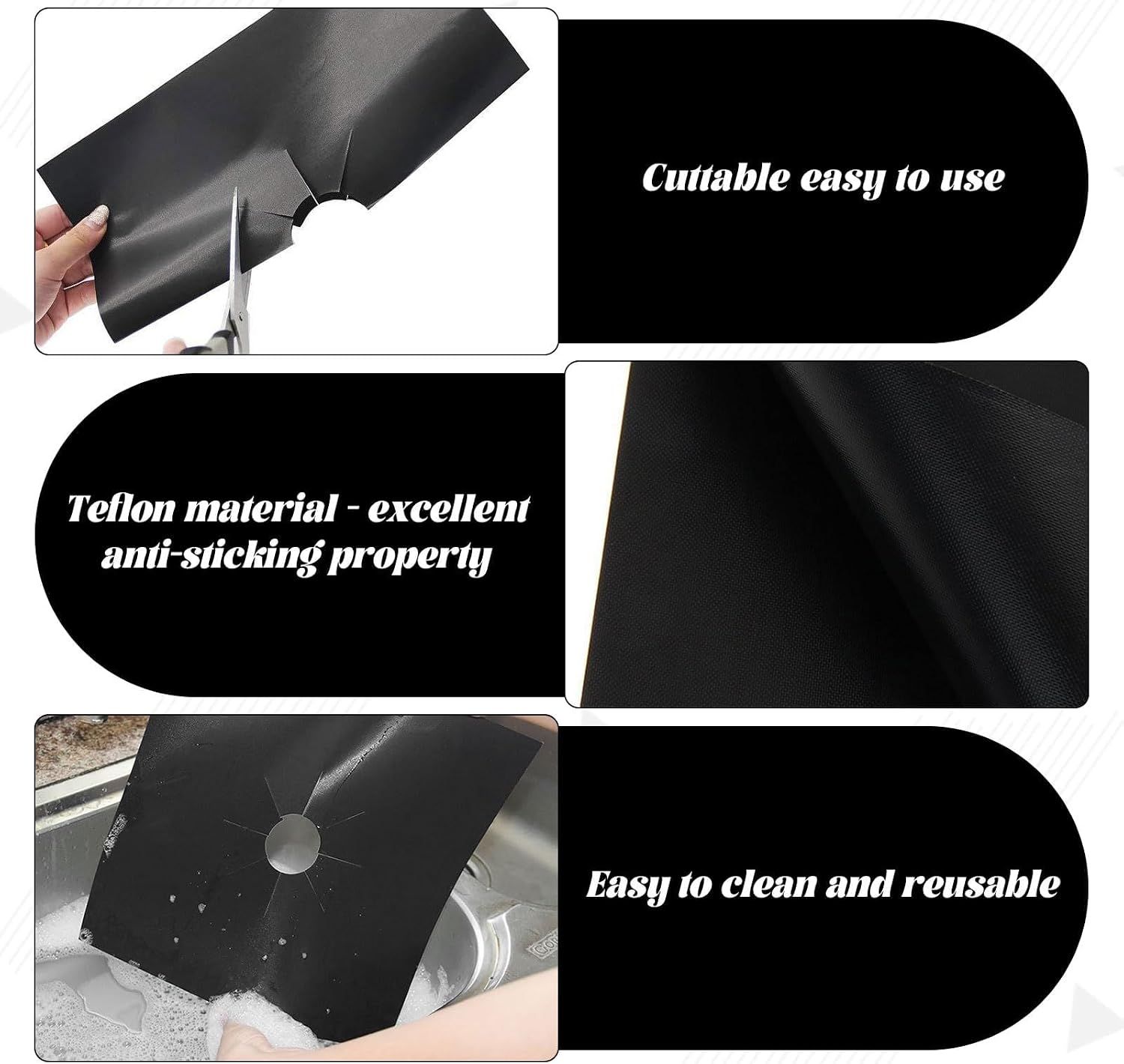 Gas Stove Protector Mat Heat Resistant Burner Covers for Easy Cleaning and Protection