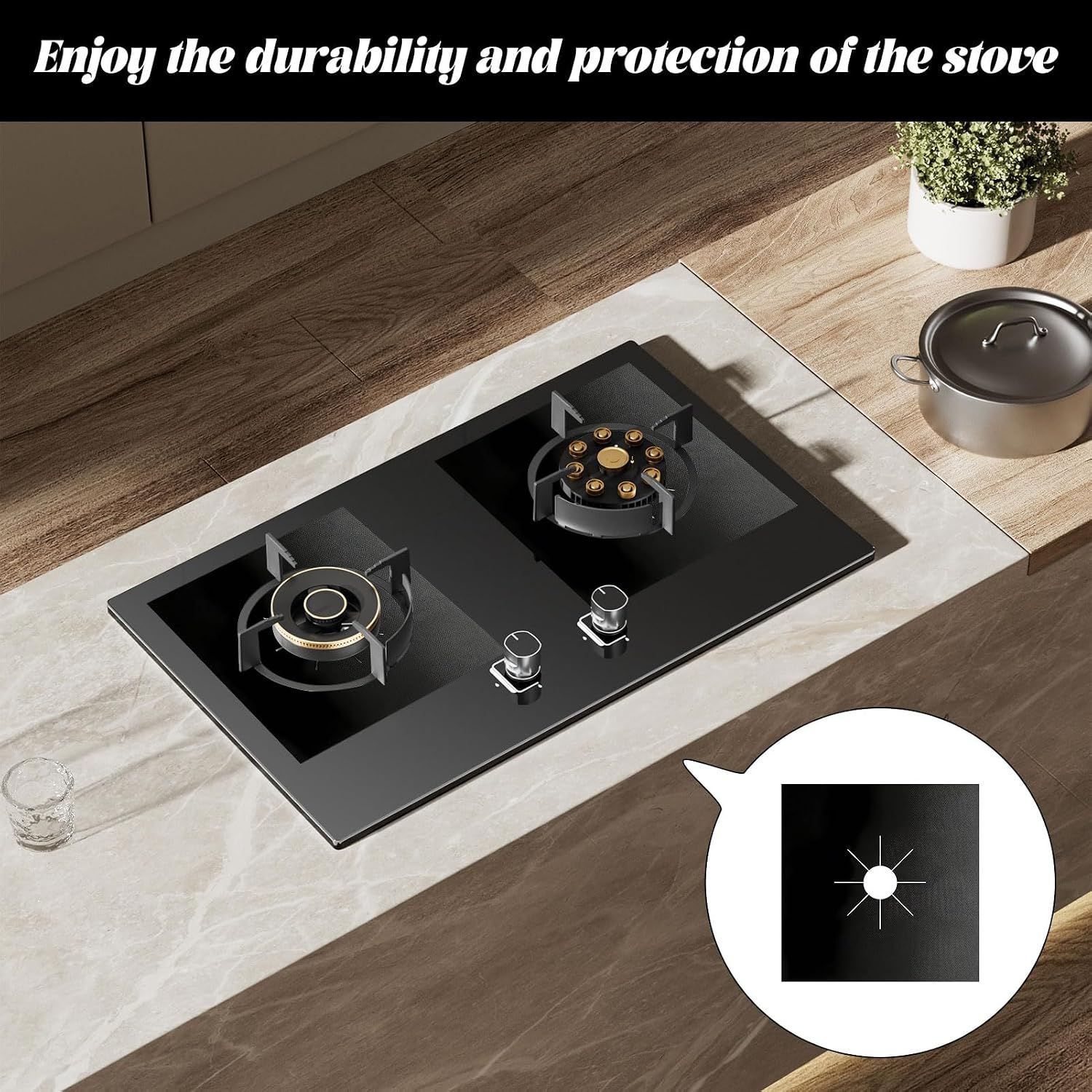 Gas Stove Protector Mat Heat Resistant Burner Covers for Easy Cleaning and Protection